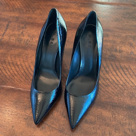 M.GEMI,black patent leather 2.75 inch heels size 36 1/2 made in Italy - Picture 3 of 7